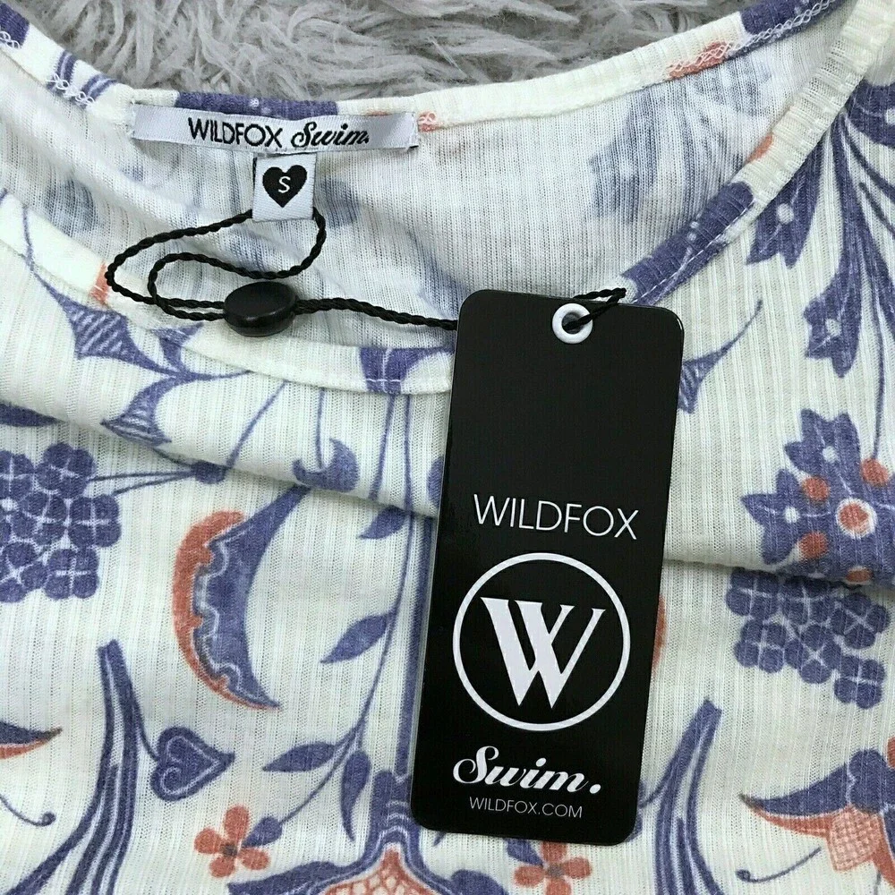 WILDFOX Swim Top S Ribbed Tunic Cover-Up NWT Munich American‎ Paisley